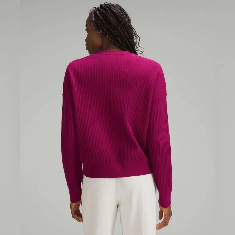Lululemon Cotton-Blend Ribbed Sweater Wild Berry / Ripened Raspberry - Picture 2 of 8